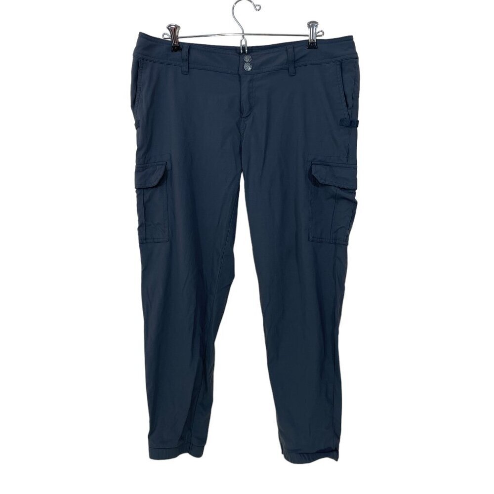 PRANA Women's Size 10 Crop Pants Gray Slim Travel Hiking Nylon‎ Stretch Outdoor